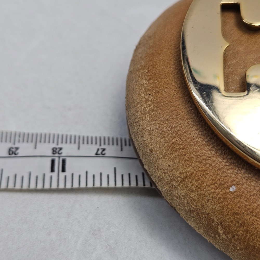 Tory Burch Tan Leather Reva Ballet Flats with Gold Logo - Picture 7 of 12